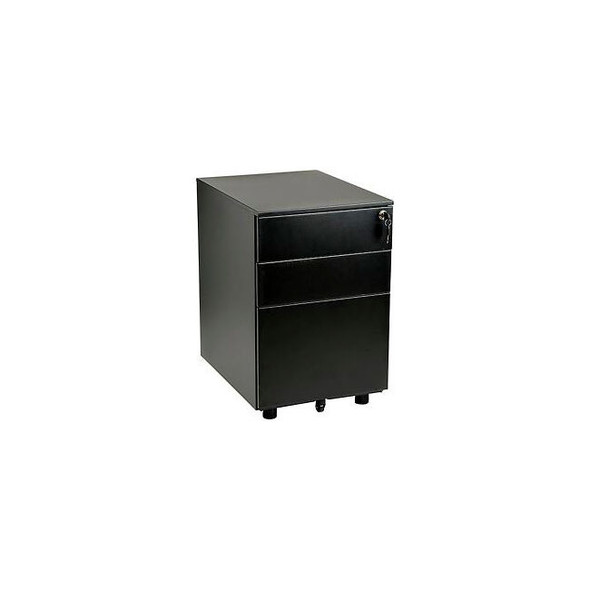 Interion 3 Drawer Low File Cabinet - Black