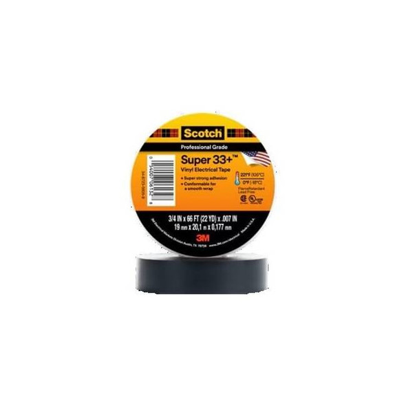 3m ElectricalTape,Black,22ydL,3/4inW 57163
