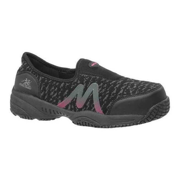 Women's Loafer Shoe, 9, Composite Toe, 3 1/2 in H, Black, 50180