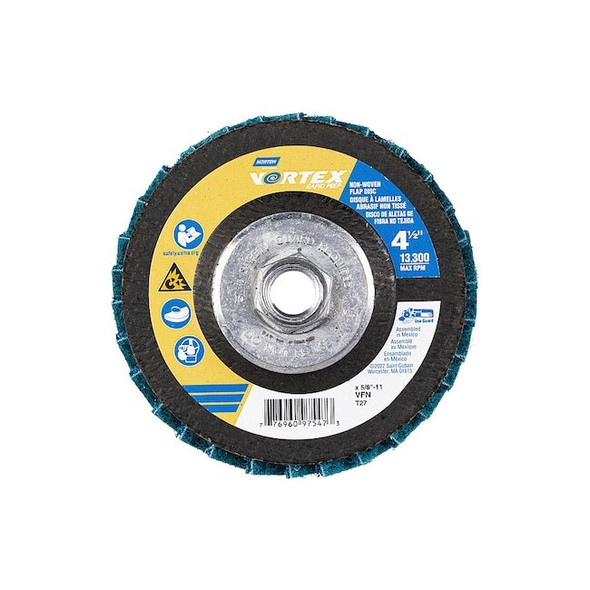 Norton Abrasives Coated Flap Disc,Type 27,13,300 RPM 77696097547