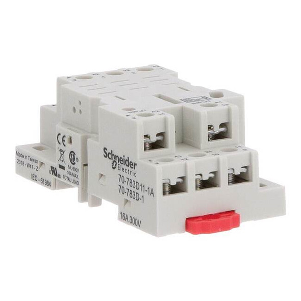 Schneider Electric Relay Socket,Finger Safe,Square,11 Pin 70-783D11-1A
