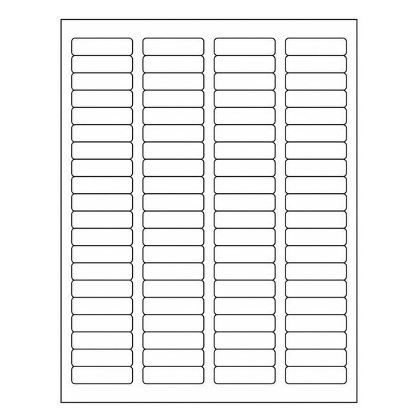 Laser Label, 1 3/4 in Label W, 1/2 in Label H, 80 Labels per Sheet White
