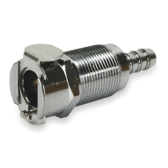 Colder 5-16" Barb Chrome Plated Brass Panel Mount Coupler LCD16005