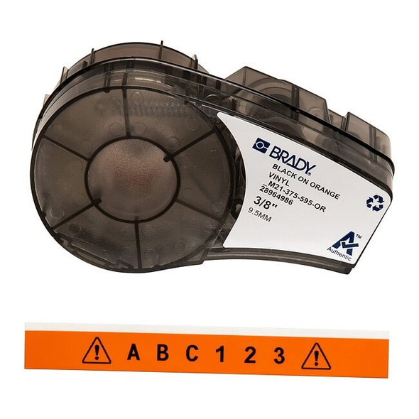 Orange All Weather Vinyl Labels for Brady M210 and M211, 0.375in