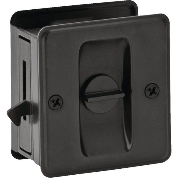 Schlage Matte Black Privacy Pocket Door Lock Pull SC991B622NN