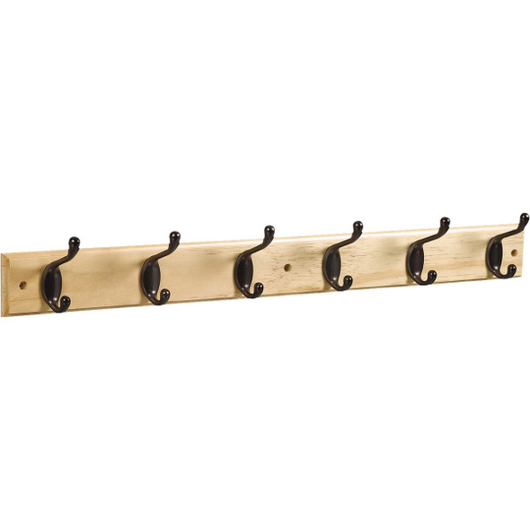 National Hardware 27 In. 6-Hook Oil Rubbed Bronze/Natural Hook Rail S812-982