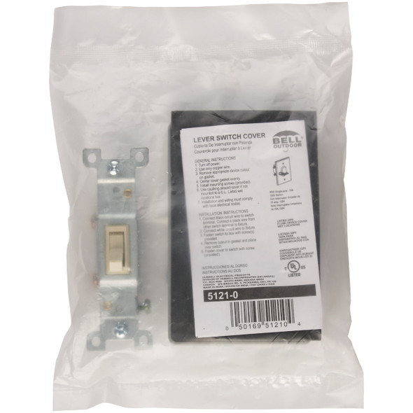 Bell Gray Single Gang Vertical Mount Outdoor Switch Cover 5121-0 502743
