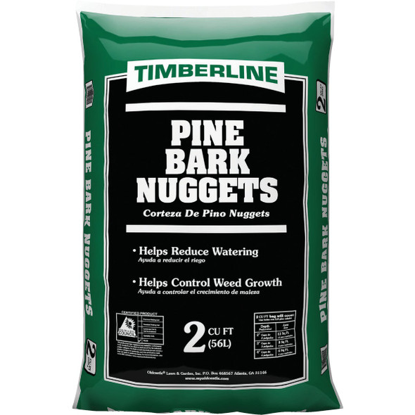 Timberline 2 Cu. Ft. Medium Pine Decorative Bark Mulch Nuggets 52055472
