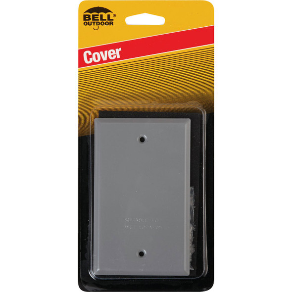 Bell Single Gang Rectangular Aluminum Gray Blank Weatherproof Outdoor Box Cover 5173-5 527380