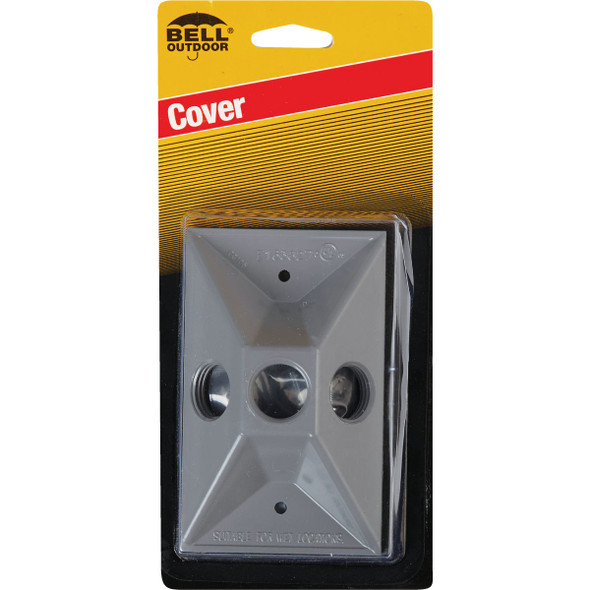 Bell 3-Outlet Rectangular Zinc Gray Cluster Weatherproof Outdoor Box Cover 5189-5 527415