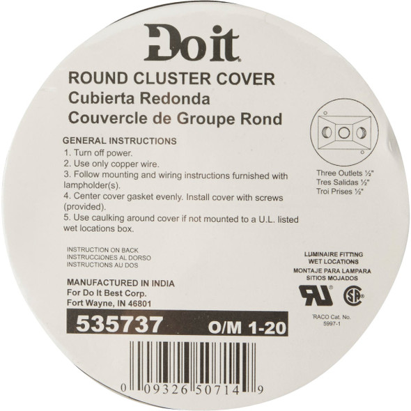 Bell Wht Outdoor Round Cover 5197-1 535737