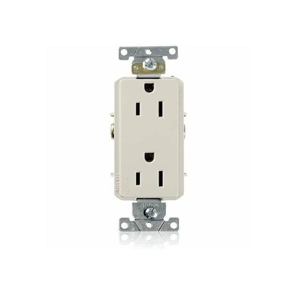 Leviton Receptacle Outlet,15A,Light Almond,125V 16252-T