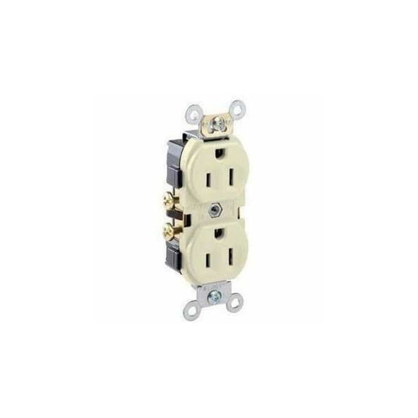 Leviton Receptacle Outlet,15A,Light Almond,125V CR15-T