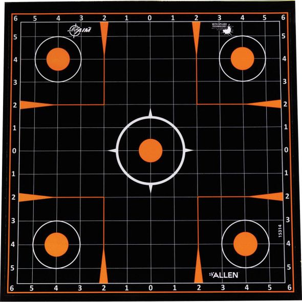 Allen EZ Aim 12 In. Square Adhesive Sight-In Splash Reactive Target (5-Pack)