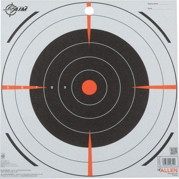 Allen EZ Aim 12 In. Paper Bullseye Shooting (13-Pack) 15334
