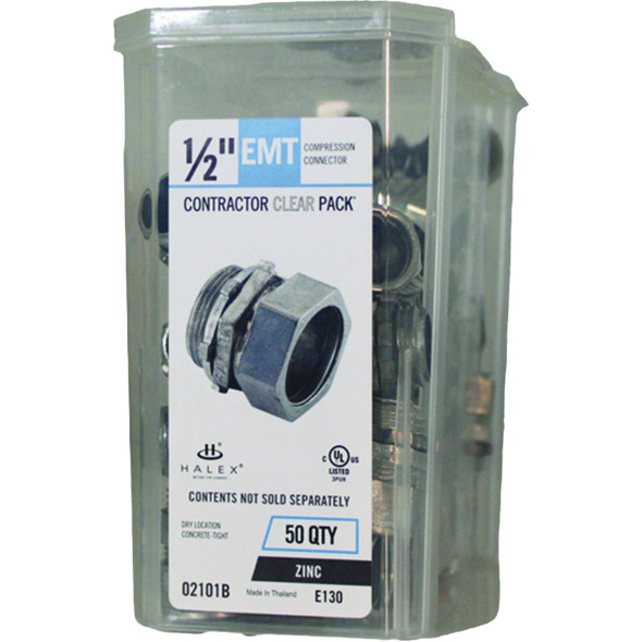 Halex 1/2 In. EMT Compression Connector (50-Pack) 02101B