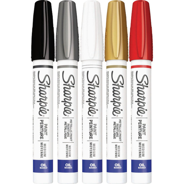 Sharpie Assorted Metallic Medium Point Oil-Based Paint Marker (5-Pack) 1770458