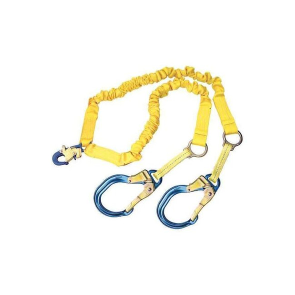 ShockWave(TM)2 Shock Absorbing Lanyard, 6 ft. Length, Snap Hook, Steel, 2 Leg(s)