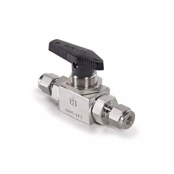 Ham-Let Manual 2-Way Ball Valve,Let-Lok,316 SS H-6800-SS-L-6MM-PSS