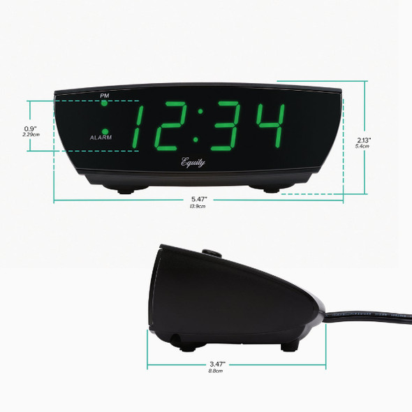 La Crosse Technology Equity 0.9 Green LED Alarm Clock 75902 623345