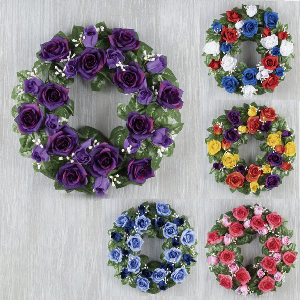 Gerson 16 In. Rosebud Memorial Wreath Display WP0107 Pack of 6