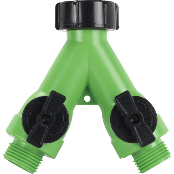 Green Thumb 2-Way Full Flow Poly Manifold Hose Shutoff 39027