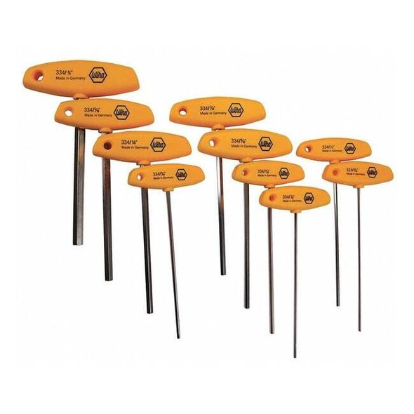Wiha 10 Piece SAE T-Shape Hex Key Set, 33492 33492