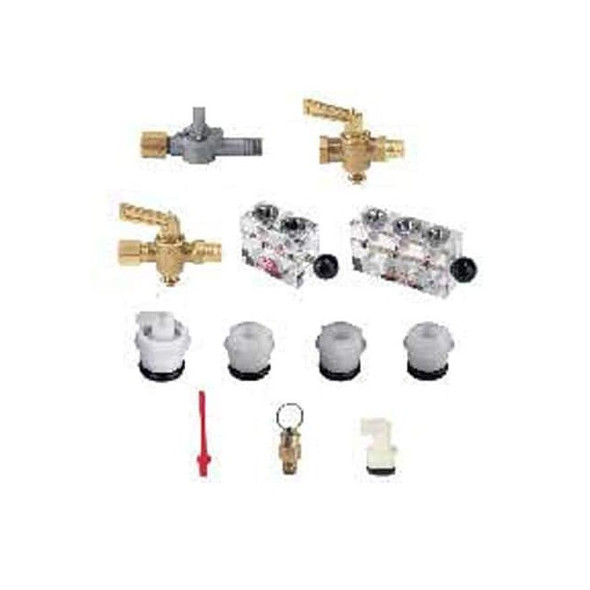 3-way vent valve, plastic, 1/8" NPT to 1/4" metal tubing, 10 psi rating.