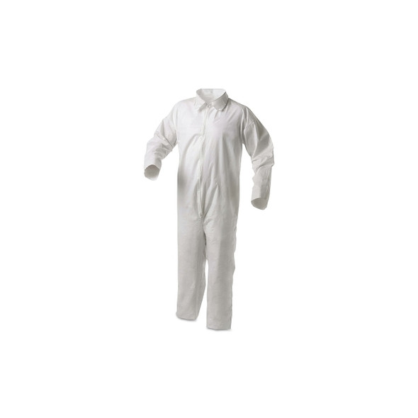 KleenGuard™ A35 Economy Liquid & Particle Protection Coveralls, Zipper Front/Open Wrists/Ankles, White, 3XL
