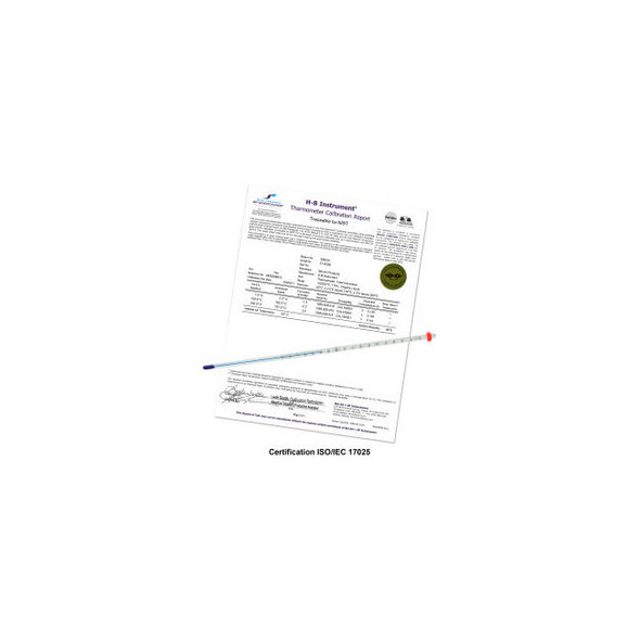 H-B DURAC Plus Calibrated Liquid-In-Glass Thermometer -20 to 110C Organic Liquid