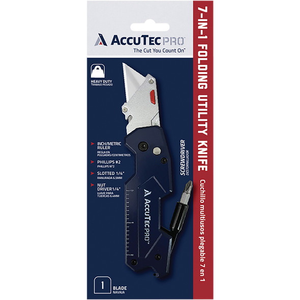 Accutec Pro 7-in-1 Utility Knife w/1 blade 5 CD/CT,4 CT/CA APTL-8007