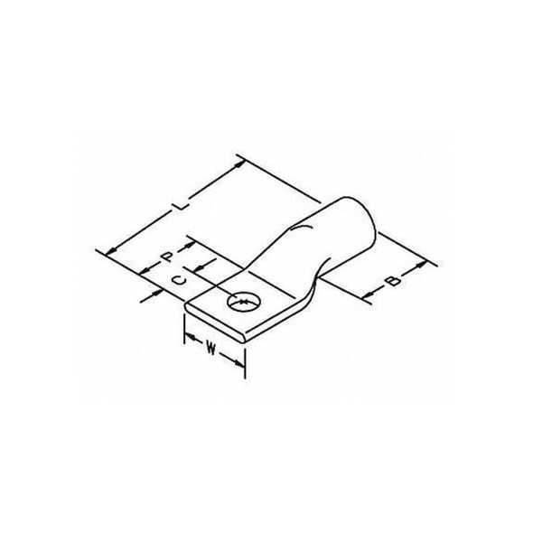 3m One Hole Lug Compress Conct,6 AWG,PK50 30014