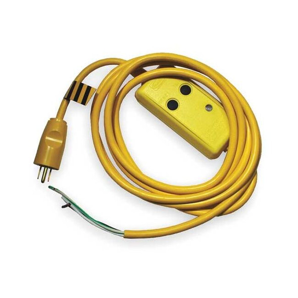 Hubbell Wiring Device-Kellems Line Cord GFCI,15 ft.,Ylw,15A,5-15P,120V GFPSTOEMA
