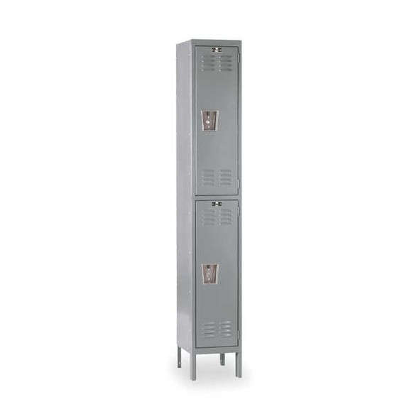 Wardrobe Locker, 12 in W, 18 in D, 78 in H, (1) Wide, (2) Tier, Dark Gray