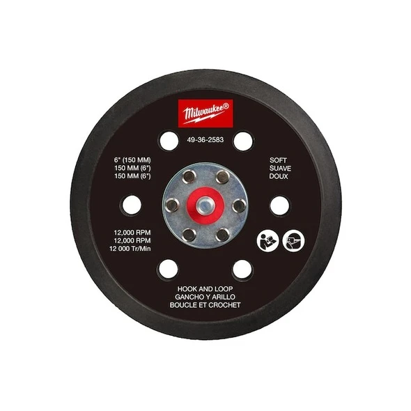 Milwaukee Tool Sander Backing Pad,6 in dia.,1 in Thick 49-36-2583