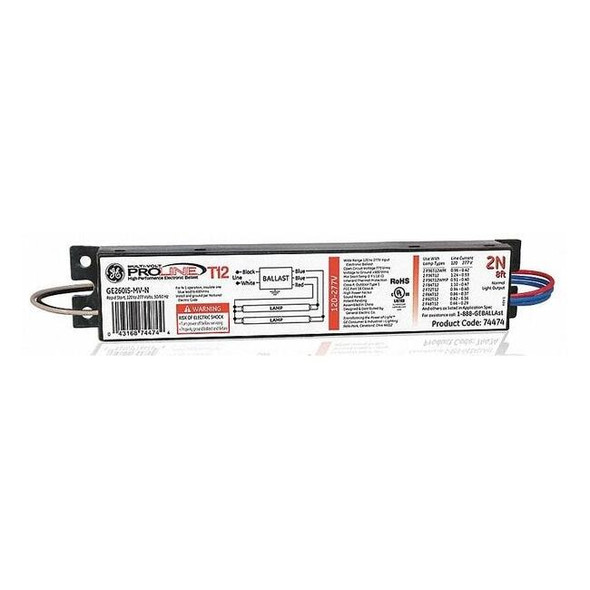 Current 48 to 138 Watts, 1 or 2 Lamps, Electronic Ballast GE-260-IS-MV-N