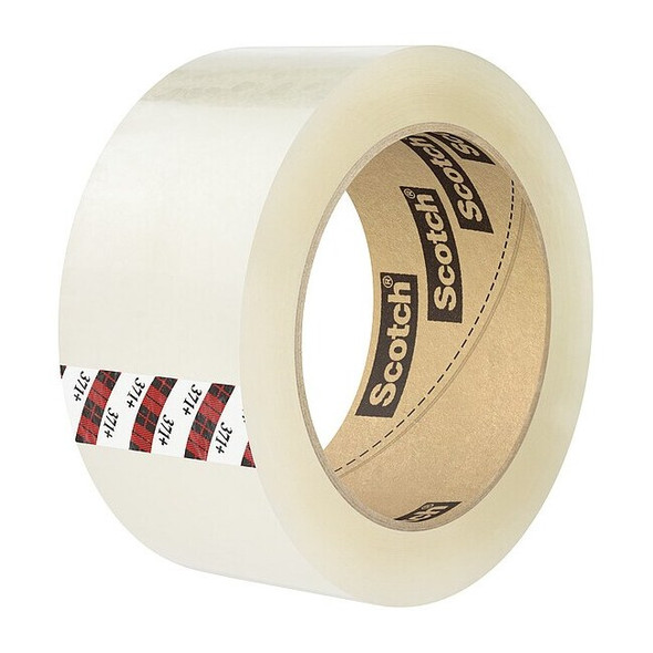 Scotch Carton Sealing Tape, 2.1 mil, Clear, PK4 371+