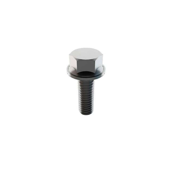 Not Graded, 5/16"-18 Standard Flange Bolt, Plain Stainless Steel, 1 in L, 50 PK