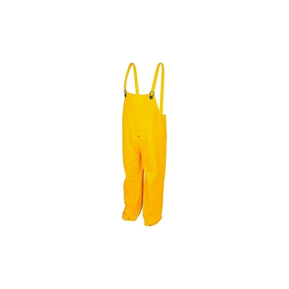 200BP Classic Series Yellow Rain Pants Bib Overall Style with Fly Front, 0.35 mm, PVC/Polyester, Large