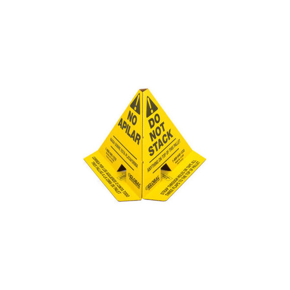 Global Industrial ""Do Not Stack"" Printed Trilingual Pallet Cones Yellow 50/Pac