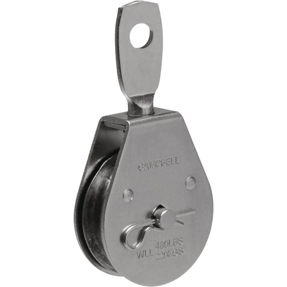 Campbell 2 In. Single Swivel Eye Steel Rope Pulley T7550302