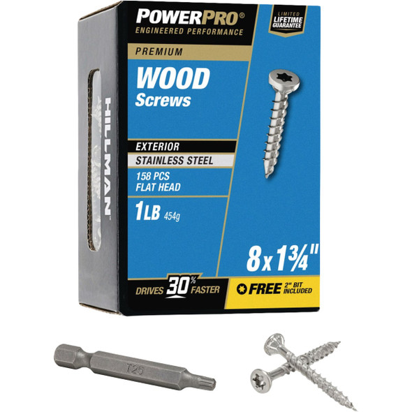 Power Pro 158 8x1-3/4 Ss Wood Scrw 48620V4