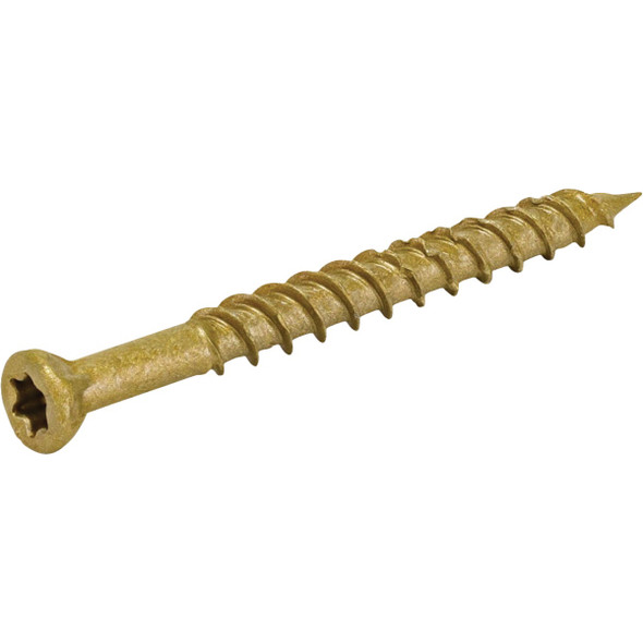 Hillman PowerPro #8 x 1-5-8 In. Premium Bronze Exterior Trim Screw (166-Count) 48630V4 252278