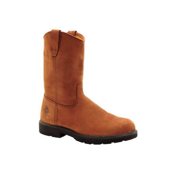 Men's Waterproof Wellington Boot, 10 1/2 M, Steel Toe, 11 in H, Brown, G4673