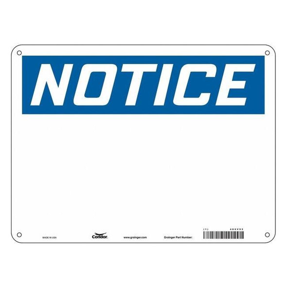 Condor Notice Sign, 24" W, 18" H, English, Plastic, White 486V95
