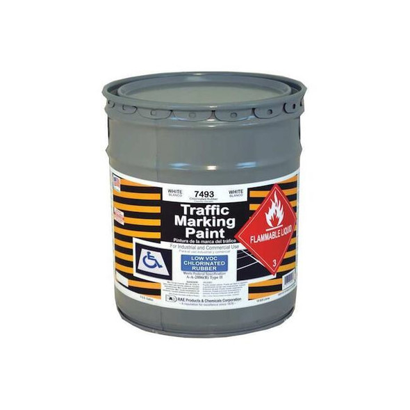 Traffic Zone Marking Paint, 5 Gal., White, Chlorinated Solvent -Based