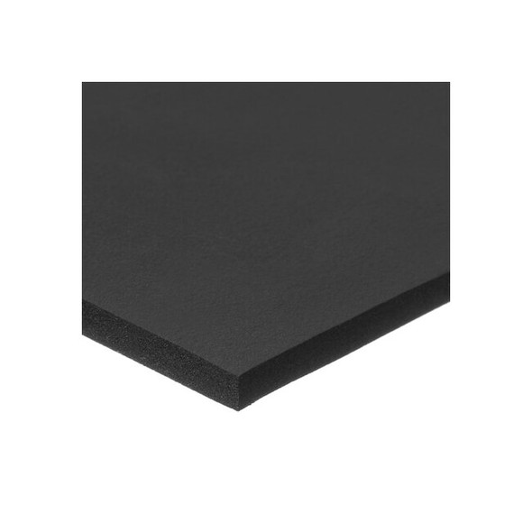 Foam Strip, Closed Cell, 3/8 in W, 10 ft L, 1/16 in Thick, Black