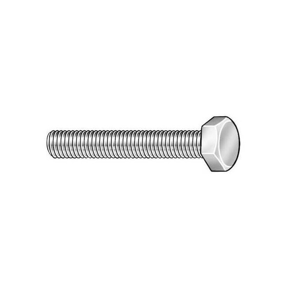 Grade A307, 7/16"-14 Hex Head Cap Screw, Zinc Plated Steel, 1-1/4 in L, 50 PK