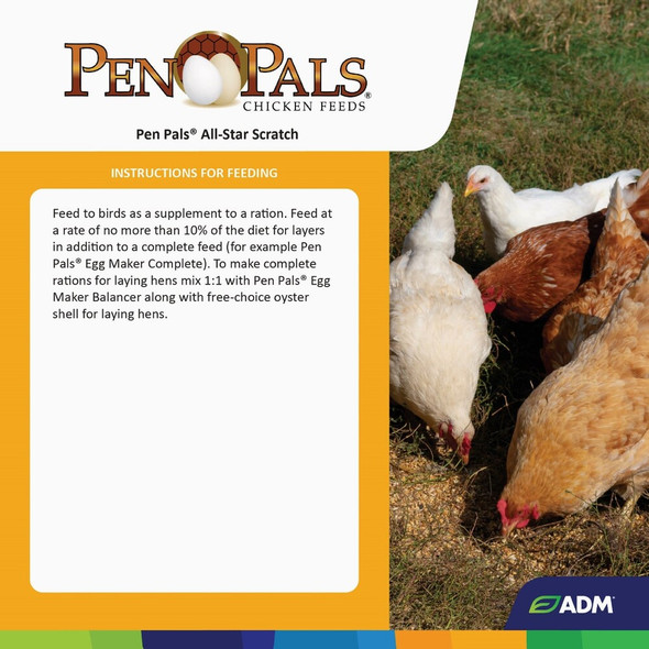 ADM Pen Pals 50 Lb. All-Star Scratch Poultry Grain Mix 80185AAA14 712000