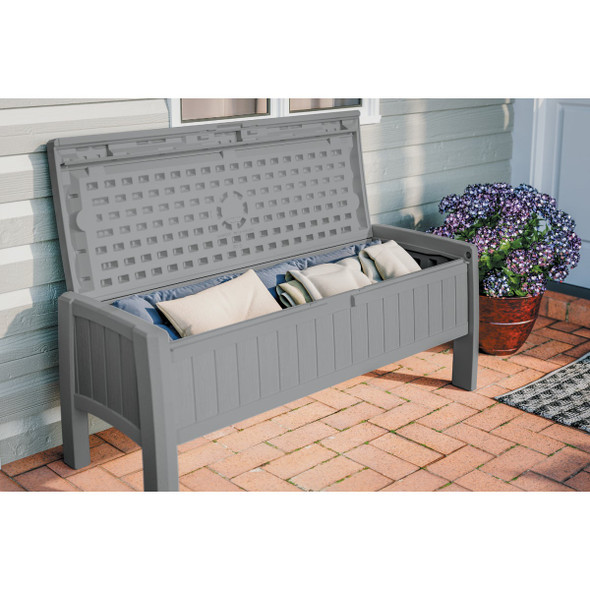 Suncast 30 Gal. Dove Gray 2-Seat Storage Bench BMBN1200DG 886267